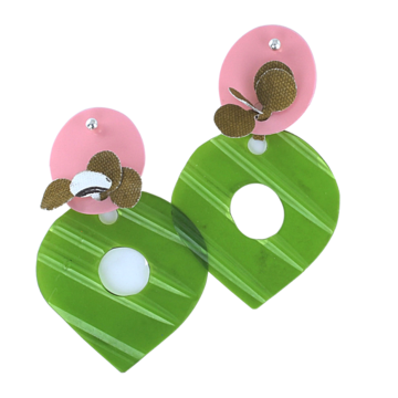 Green and Pink Leaf Design