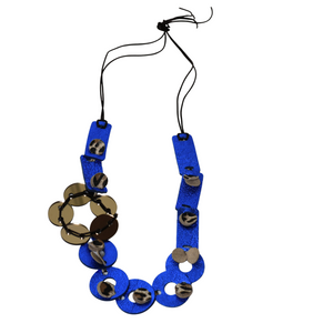 Tempo Necklace in Metallic Blue